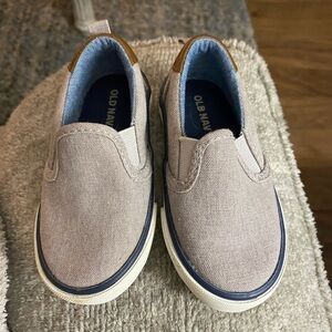 Old Navy Kids Slip-On Sneakers - Light Gray and Brown